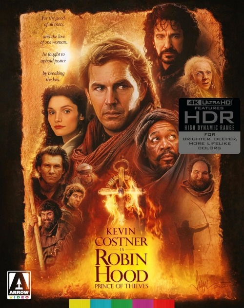 A colorful and stylized movie poster for the 25th anniversary of 'Dogma,' featuring various characters including a woman in the foreground and several others in the background against a stained glass-like design.