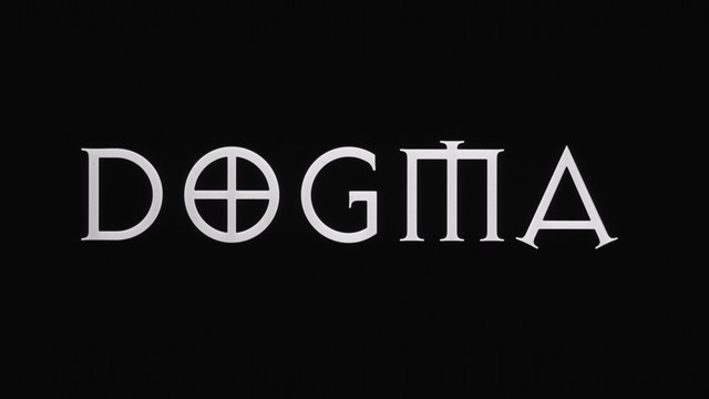 Title card for the film 'Dogma' featuring the logo on a black background.