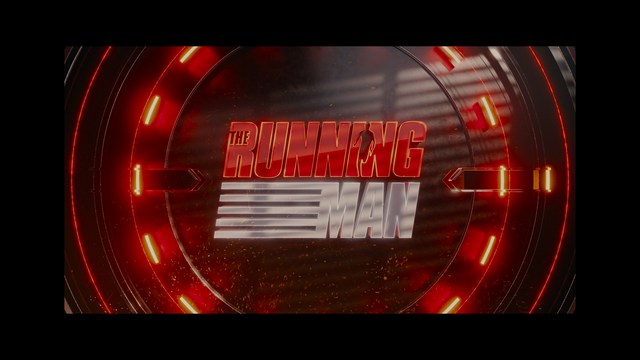 A scene featuring a man with short hair and a beard, wearing a brown jacket and purple shirt, standing outside a restaurant with bright yellow walls and a cartoon cow logo.